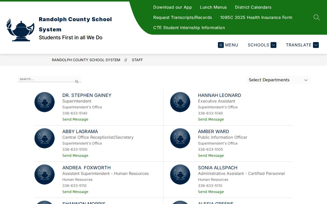 Asheboro people search Randolph school staff directory