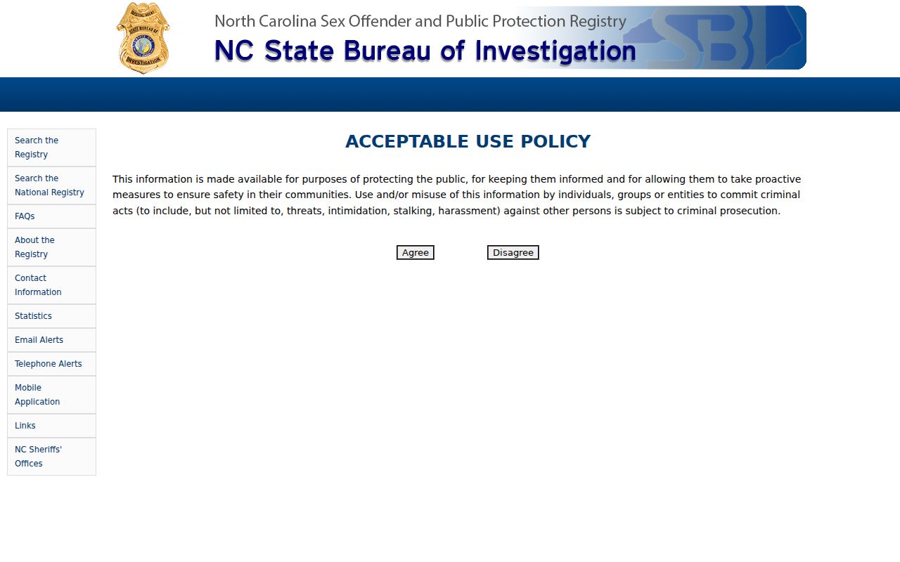 Asheboro people directories view of the North Carolina public safety registry