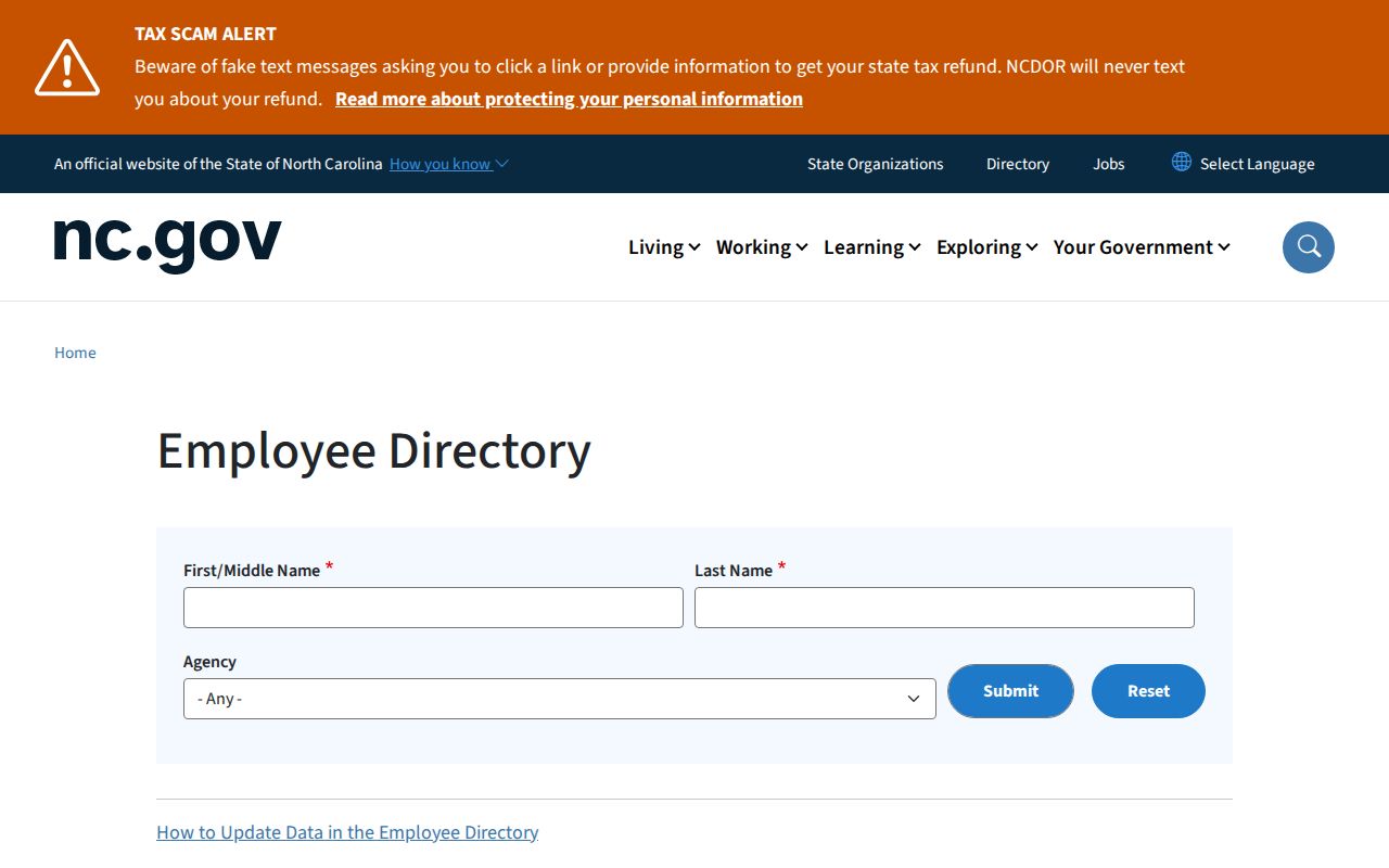 Asheboro people directories view of the North Carolina employee directory